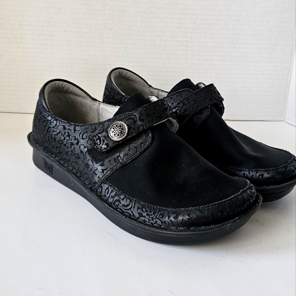Alegria Dena Black‎ Delicut Leather Neoprene Dream Fit Shoe Size 39